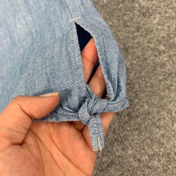 Madewell Pull On Shorts Womens XXS 2XS Chambray Side Tie Stretch Waist Cotton - Picture 7 of 14